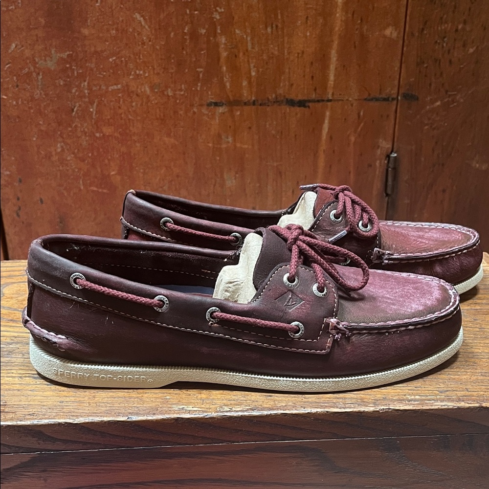 Sperry Topsider Burgundy Leather Boat Shoes